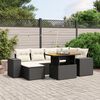 vidaXL 7-delige Loungeset met kussens poly rattan zwart