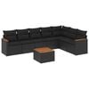 vidaXL 8-delige Loungeset met kussens poly rattan zwart