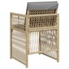vidaXL Tuinstoelen 4 st met kussens poly rattan gemengd beige