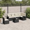 vidaXL 7-delige Loungeset met kussens poly rattan zwart