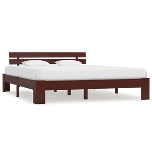 vidaXL Bedframe massief grenenhout donkerbruin 160x200 cm