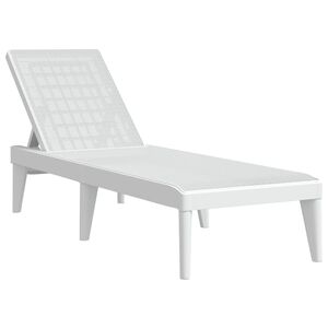 vidaXL Ligbed 186x60x29 cm polypropeen wit