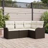 vidaXL Tuin Sofa Set Bruin poly rattan