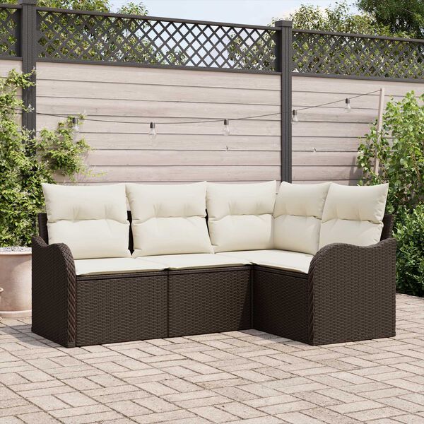 vidaXL Tuin Sofa Set Bruin poly rattan