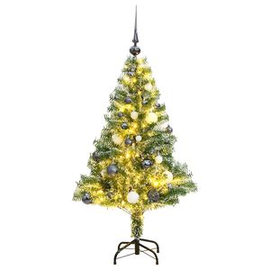vidaXL Kunstkerstboom 150 LED's kerstballen en sneeuw 150 cm