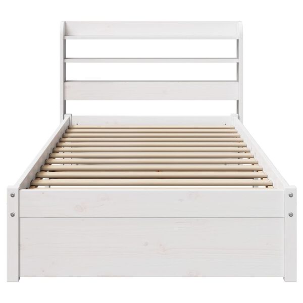 vidaXL Bedframe met hoofdeinde zonder matras 90x190 cm wit