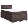 vidaXL Boxspring met matras stof donkerbruin 120x190 cm