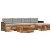 vidaXL Buiten bankenset met kussen 6 pcs Naturel en lichtgrijs
