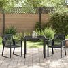 vidaXL Tuin eettafelset 3 pcs Zwart Gepoedercoat staal