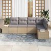 vidaXL Tuin Sofa Set met kussen 5 pcs Beige en Licht Grijs poly rattan