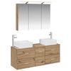 vidaXL Badkamermeubelset 4 pcs Artisanaal eiken Bewerkt hout en glas