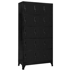 vidaXL Lockerkast 90x40x180 cm staal zwart