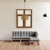 vidaXL 4-delige Loungeset met kussens massief grenenhout