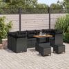 vidaXL Tuin Sofa Set 10 pcs Zwart Poly rattan en gepoedercoat staal