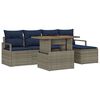 vidaXL Tuin Eetset met kussen 6 pcs Grijs en Marineblauw
