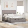 vidaXL Ottoman bed met matrassen 180x200cm stof taupe