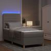 vidaXL LED Box Spring Bed met matras Taupe 80 x 200 cm Stof
