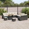 vidaXL Tuin Sofa Set met kussen met opslag 13 pcs Zwart en cr&egrave;me