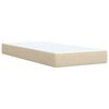 vidaXL Boxspring met matras stof cr&egrave;mekleurig 100x200 cm