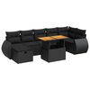 vidaXL 5-delige Loungeset met kussens poly rattan acacia zwart