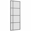 vidaXL Schuifdeur met beslagset 76x205 cm ESG glas zwart