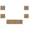 vidaXL Tv-meubelset Wandgemonteerd 6 pcs Artisan Eiken Bewerkt hout