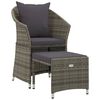 vidaXL 2-delige Loungeset met kussens poly rattan grijs