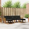 vidaXL Buiten bankenset met kussen 6 pcs Natuurlijk en Zwart