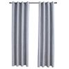vidaXL Gordijn verduisterend met metalen ringen 2 st 140x175 cm grijs
