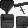 vidaXL Tuin eettafelset met kussen 7 pcs Zwart poly rattan