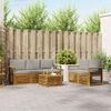 vidaXL Sofa-Sets 6 pcs Natuurlijk en Lichtgrijs Massief Acaciahout