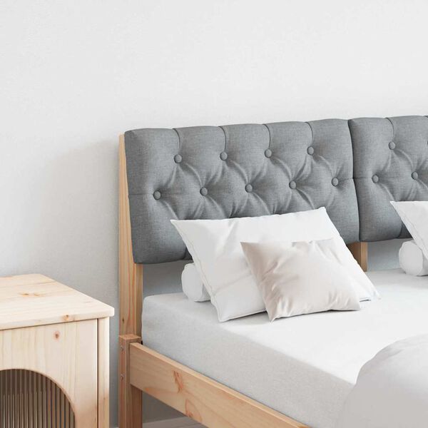 vidaXL Gestoffeerd hoofdbord Lichtgrijs 120 cm Massief grenenhout