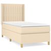 vidaXL Boxspring met matras stof cr&egrave;mekleurig 90x190 cm