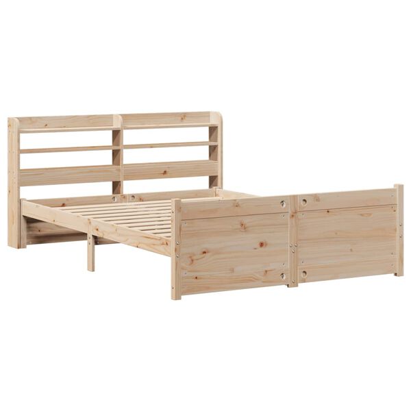 vidaXL Bedframe met hoofdbord massief grenenhout 120x200 cm
