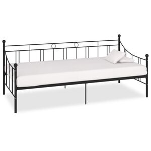 vidaXL Slaapbank metaal zwart 90x200 cm
