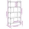 vidaXL Boekenkast 5-laags 76x32x158 cm bewerkt hout grijs sonoma