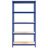 vidaXL Opbergrek 5-laags staal en bewerkt hout blauw