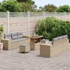 vidaXL Tuin Sofa Set met kussen 9 pcs Beige en Licht Grijs Poly Rattan