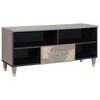 vidaXL TV-kast met lade Grijs 100 x 33 x 46 cm Massief Mango Hout