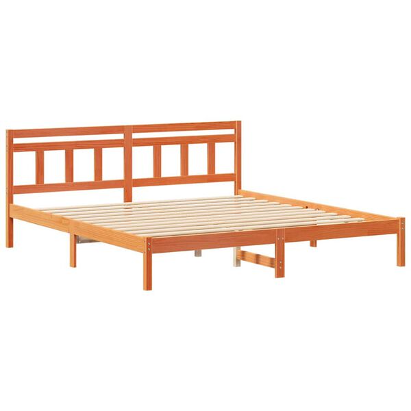 vidaXL Bedframe Bruin 200 x 200 cm Massief grenenhout