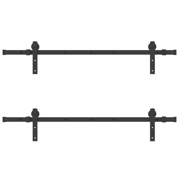 vidaXL Doos met onderdelen voor schuifdeur 305 cm staal zwart