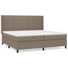 vidaXL Boxspring met matras stof taupe 200x200 cm