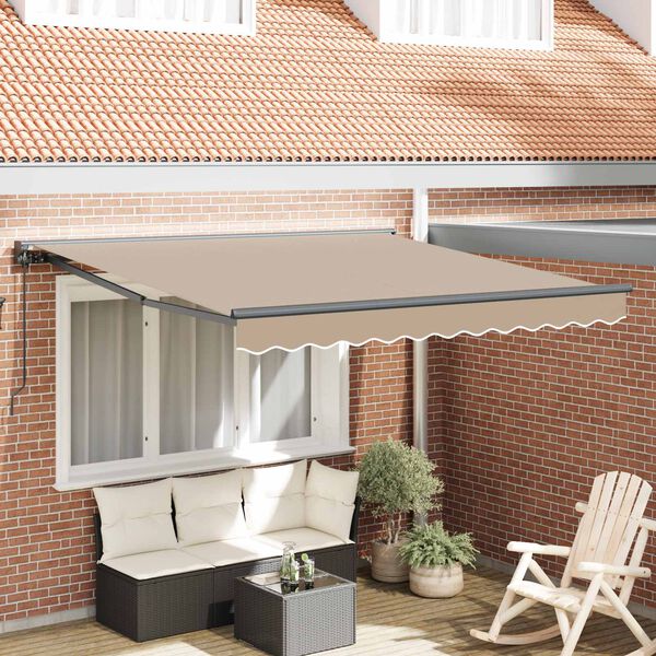 vidaXL Zijde Frame Beige 300 x 250 cm Polyester met PU-coating