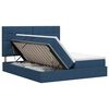 vidaXL Opslag bed met hoofdeinde met opslag Blauw 200 x 200 cm Stof