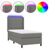 vidaXL Boxspring met matras en LED stof donkergrijs 80x200 cm