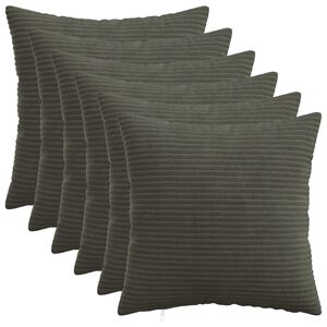 vidaXL Kussensloop 6 pcs HEERLEN Antracietkleurig 30 x 30 cm corduroy
