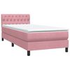 vidaXL Boxspring met matras en LED fluweel roze 80x220 cm