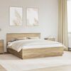 vidaXL Bedframe met hoofdeinde Sonoma Eiken 180 x 200 cm Bewerkt hout