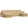 vidaXL Buiten bankenset 6 st Wit en Beige Massief Acaciahout