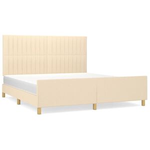 vidaXL Bedframe zonder matras stof cr&egrave;mekleurig 180x200 cm